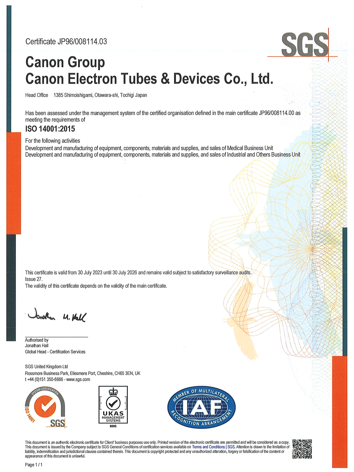 Certification of environmental management system standards